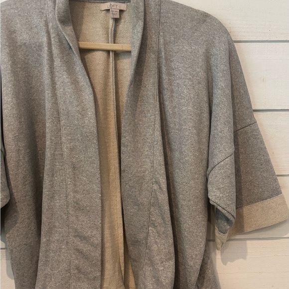 LOFT NWT Gray Shrug Sweater with Elegant Draping - Picture 2 of 11